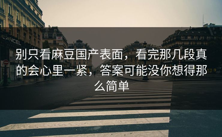 别只看麻豆国产表面,看完那几段真的会心里一紧,答案可能没你想得那么简单 第1张 别只看麻豆国产表面,看完那几段真的会心里一紧,答案可能没你想得那么简单 第1张