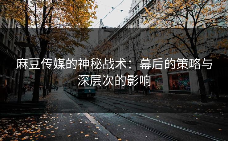 麻豆传媒的神秘战术：幕后的策略与深层次的影响  第1张