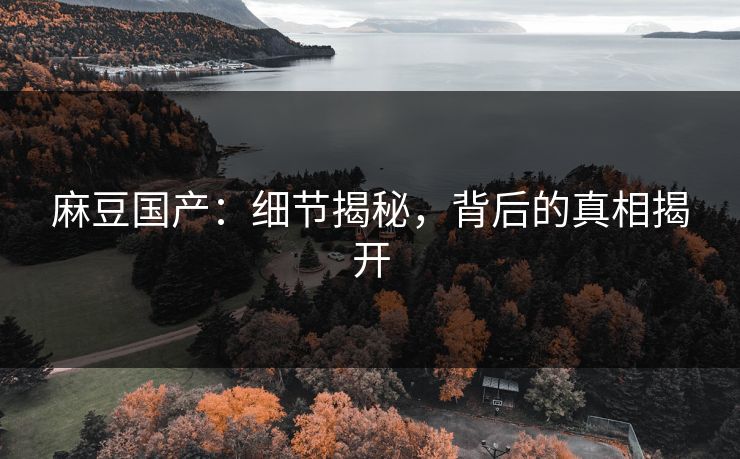 麻豆国产:细节揭秘,背后的真相揭开 第1张 麻豆国产:细节揭秘,背后的真相揭开 第1张